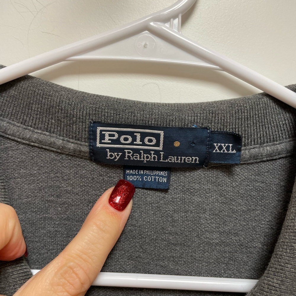 Ralph Lauren Polo Mens Sz XXL Solid Dark Gray Shirt Classic Preppy 90s 80s Y2K - Picture 5 of 7
